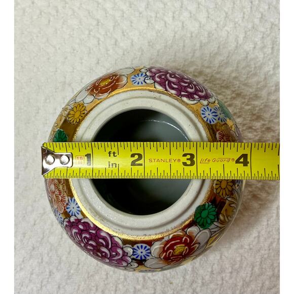 Vintage Kutani Ware Enameled Flower Vase Japan - Picture 14 of 15